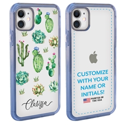
Personalized Cactus and Succulents Case for iPhone 11 – Clear – Beautiful Cactus Collage