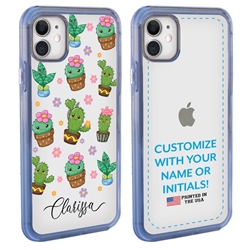 
Personalized Cactus and Succulents Case for iPhone 11 – Clear – Cartoon Cactus Collage