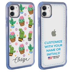 
Personalized Cactus and Succulents Case for iPhone 11 – Clear – Cartoon Cactus Collage