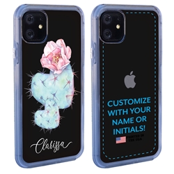 
Personalized Cactus and Succulents Case for iPhone 11 – Clear – Watercolor Cactus Hearts