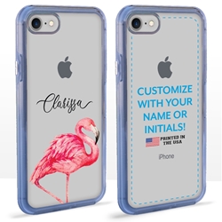 
Personalized Tropical Case for iPhone 7 / 8 / SE – Clear – Fancy Flamingo