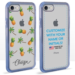 
Personalized Tropical Case for iPhone 7 / 8 / SE – Clear – Palms and Pineapples