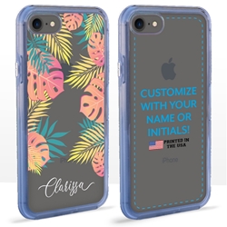 
Personalized Tropical Case for iPhone 7 / 8 / SE – Clear – Pastel Leaves