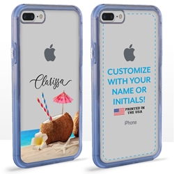
Personalized Tropical Case for iPhone 7 Plus / 8 Plus – Clear – Coconut Beach