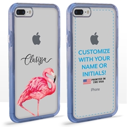
Personalized Tropical Case for iPhone 7 Plus / 8 Plus – Clear – Fancy Flamingo