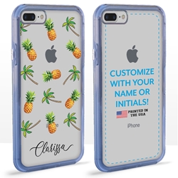 
Personalized Tropical Case for iPhone 7 Plus / 8 Plus – Clear – Palms and Pineapples