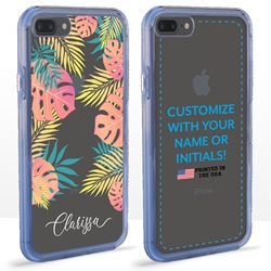 
Personalized Tropical Case for iPhone 7 Plus / 8 Plus – Clear – Pastel Leaves