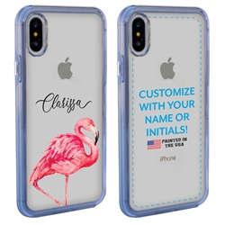 
Personalized Tropical Case for iPhone X / XS – Clear – Fancy Flamingo