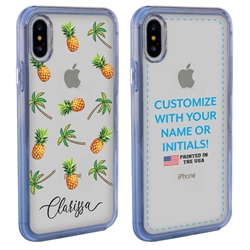 
Personalized Tropical Case for iPhone X / XS – Clear – Palms and Pineapples
