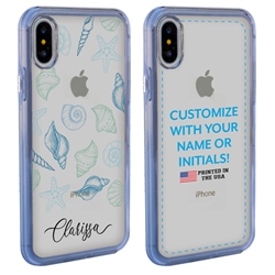 
Personalized Tropical Case for iPhone X / XS – Clear – Seashell Collage
