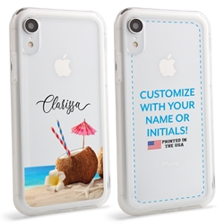 
Personalized Tropical Case for iPhone XR – Clear – Coconut Beach