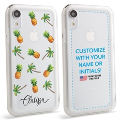 
Personalized Tropical Case for iPhone XR – Clear – Palms and Pineapples