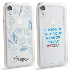 
Personalized Tropical Case for iPhone XR – Clear – Seashell Collage