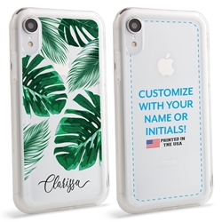 
Personalized Tropical Case for iPhone XR – Clear – Tropical Leaves