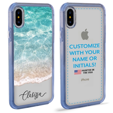 Personalized Tropical Case for iPhone Xs Max – Clear – Ocean Front

