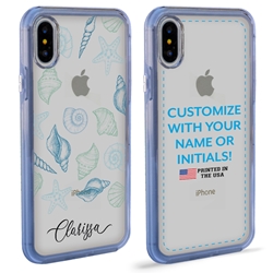 
Personalized Tropical Case for iPhone Xs Max – Clear – Seashell Collage