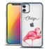 Personalized Tropical Case for iPhone 11 – Clear – Fancy Flamingo
