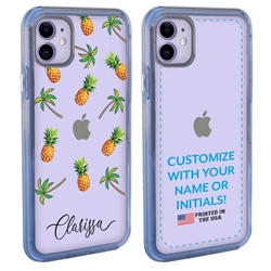 
Personalized Tropical Case for iPhone 11 – Clear – Palms and Pineapples