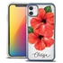 Personalized Tropical Case for iPhone 11 – Clear – Red Hibiscus
