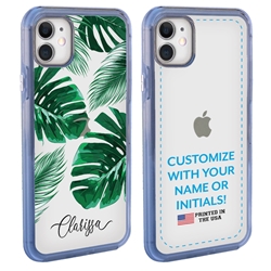 
Personalized Tropical Case for iPhone 11 – Clear – Tropical Leaves