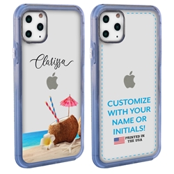 
Personalized Tropical Case for iPhone 11 Pro – Clear – Coconut Beach