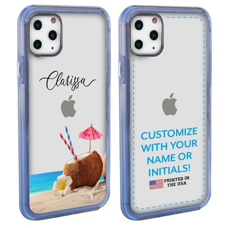 Personalized Tropical Case for iPhone 11 Pro – Clear – Coconut Beach
