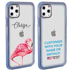 
Personalized Tropical Case for iPhone 11 Pro – Clear – Fancy Flamingo