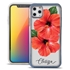 Personalized Tropical Case for iPhone 11 Pro – Clear – Red Hibiscus
