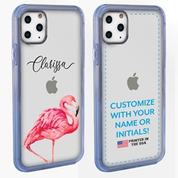 
Personalized Tropical Case for iPhone 11 Pro Max – Clear – Fancy Flamingo