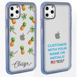 
Personalized Tropical Case for iPhone 11 Pro Max – Clear – Palms and Pineapples