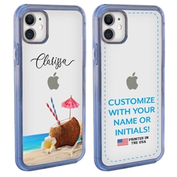 
Personalized Tropical Case for iPhone 12 Mini – Clear – Coconut Beach