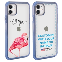
Personalized Tropical Case for iPhone 12 Mini – Clear – Fancy Flamingo