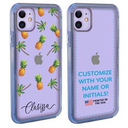
Personalized Tropical Case for iPhone 12 Mini – Clear – Palms and Pineapples