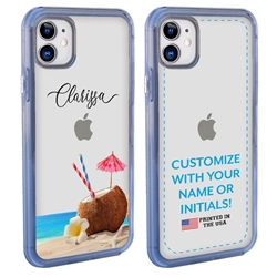 
Personalized Tropical Case for iPhone 12 / 12 Pro – Clear – Coconut Beach