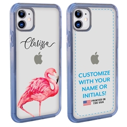 
Personalized Tropical Case for iPhone 12 / 12 Pro – Clear – Fancy Flamingo