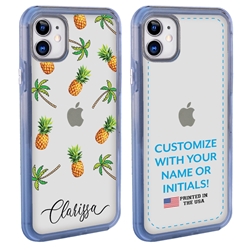 
Personalized Tropical Case for iPhone 12 / 12 Pro – Clear – Palms and Pineapples