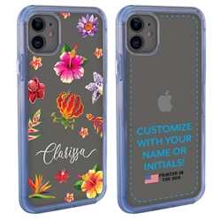 
Personalized Tropical Case for iPhone 12 / 12 Pro – Clear – Paradise Petals