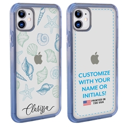 
Personalized Tropical Case for iPhone 12 / 12 Pro – Clear – Seashell Collage
