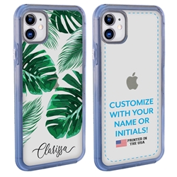 
Personalized Tropical Case for iPhone 12 / 12 Pro – Clear – Tropical Leaves