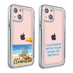 
Personalized Tropical Case for iPhone 13 Mini – Clear – Beach Time