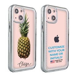 
Personalized Tropical Case for iPhone 13 Mini – Clear – Classic Pineapple
