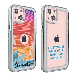 
Personalized Tropical Case for iPhone 13 Mini – Clear – Island Retro