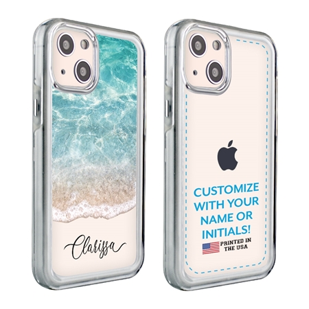 Personalized Tropical Case for iPhone 13 Mini – Clear – Ocean Front
