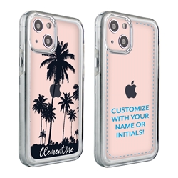 
Personalized Tropical Case for iPhone 13 Mini – Clear – Palm Tree Silhouette