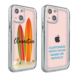
Personalized Tropical Case for iPhone 13 Mini – Clear – Surf Time