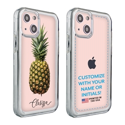 
Personalized Tropical Case for iPhone 13 – Clear – Classic Pineapple