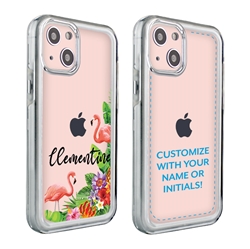 
Personalized Tropical Case for iPhone 13 – Clear – Flamingo Fun