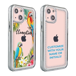 
Personalized Tropical Case for iPhone 13 – Clear – Jungle Parrots