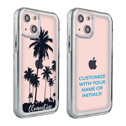 
Personalized Tropical Case for iPhone 13 – Clear – Palm Tree Silhouette