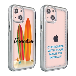 
Personalized Tropical Case for iPhone 13 – Clear – Surf Time